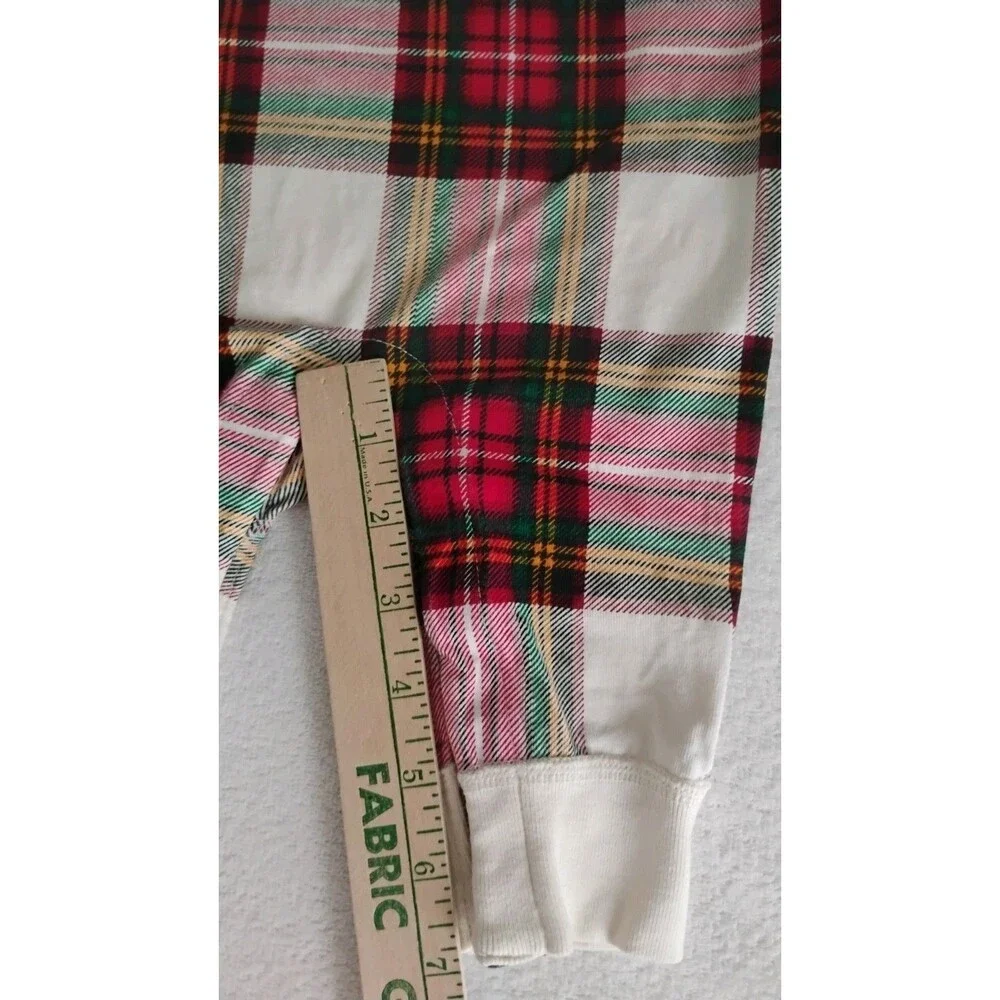 Hanna Andersson Knit Romper Unisex Plaid Sleeveless Holiday 3 6 MOS